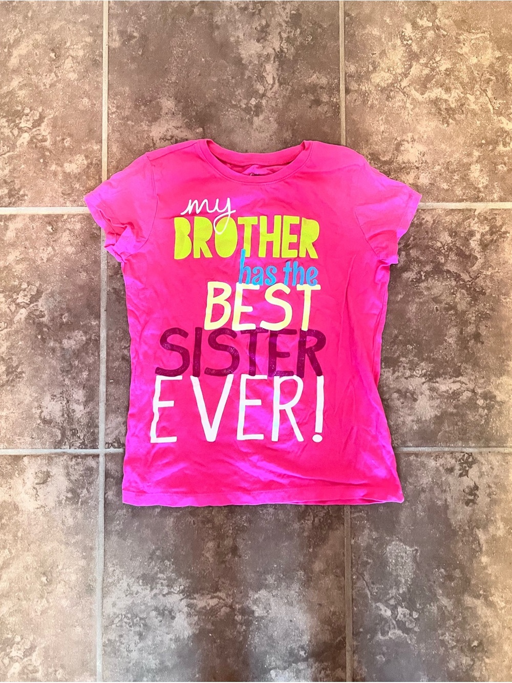 Place Hot Pink Graphic Tee with Colorful Lettering